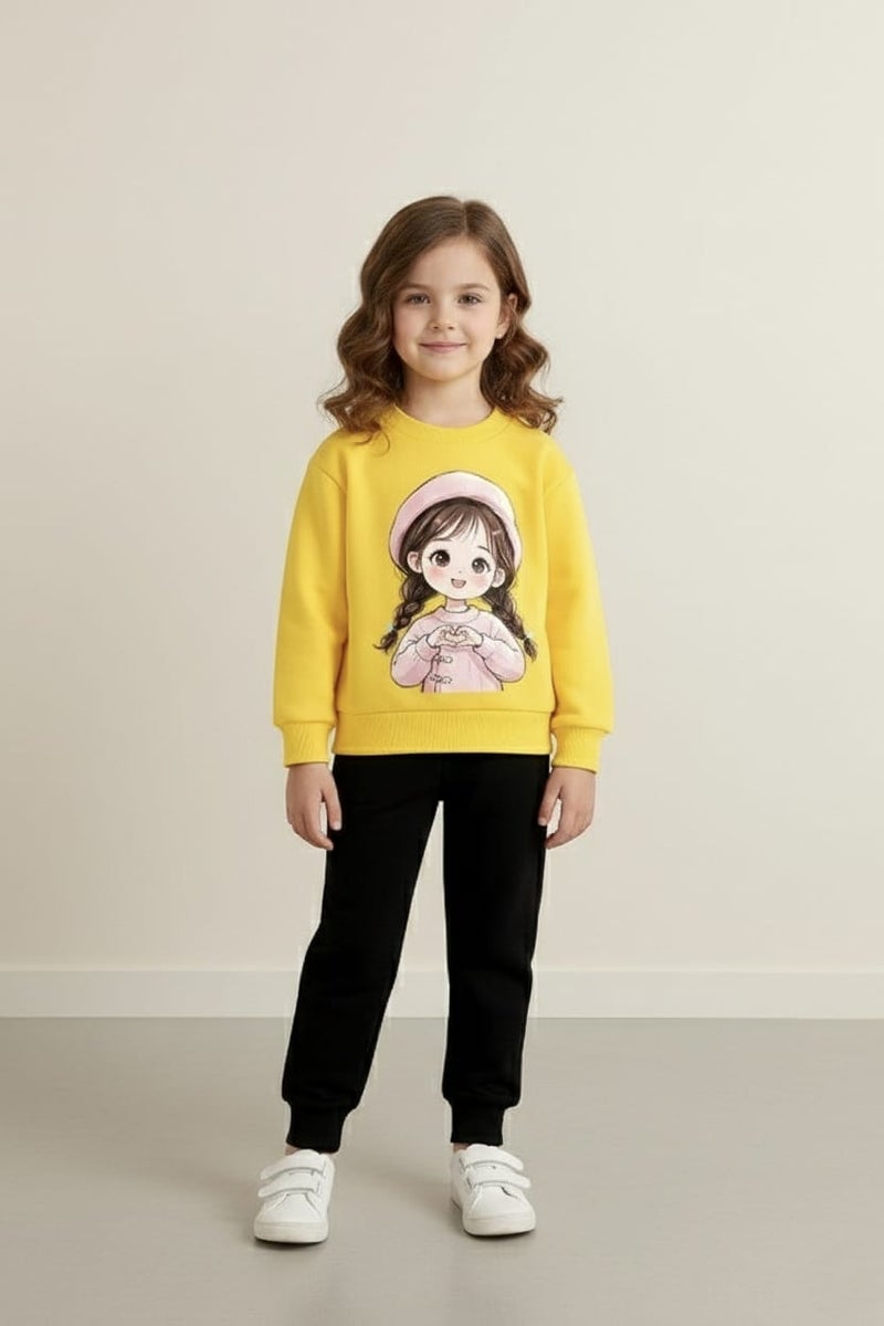Viel Innate Stylish Yellow Sweatshirt for Girls - Image 1